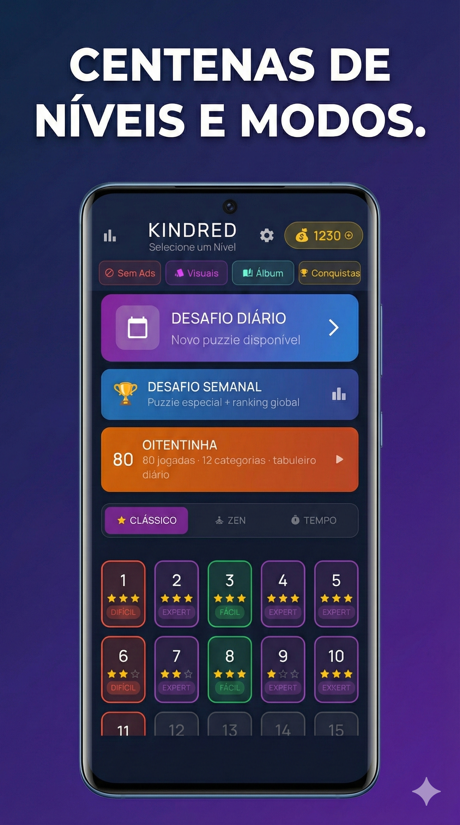 Centenas de níveis e modos